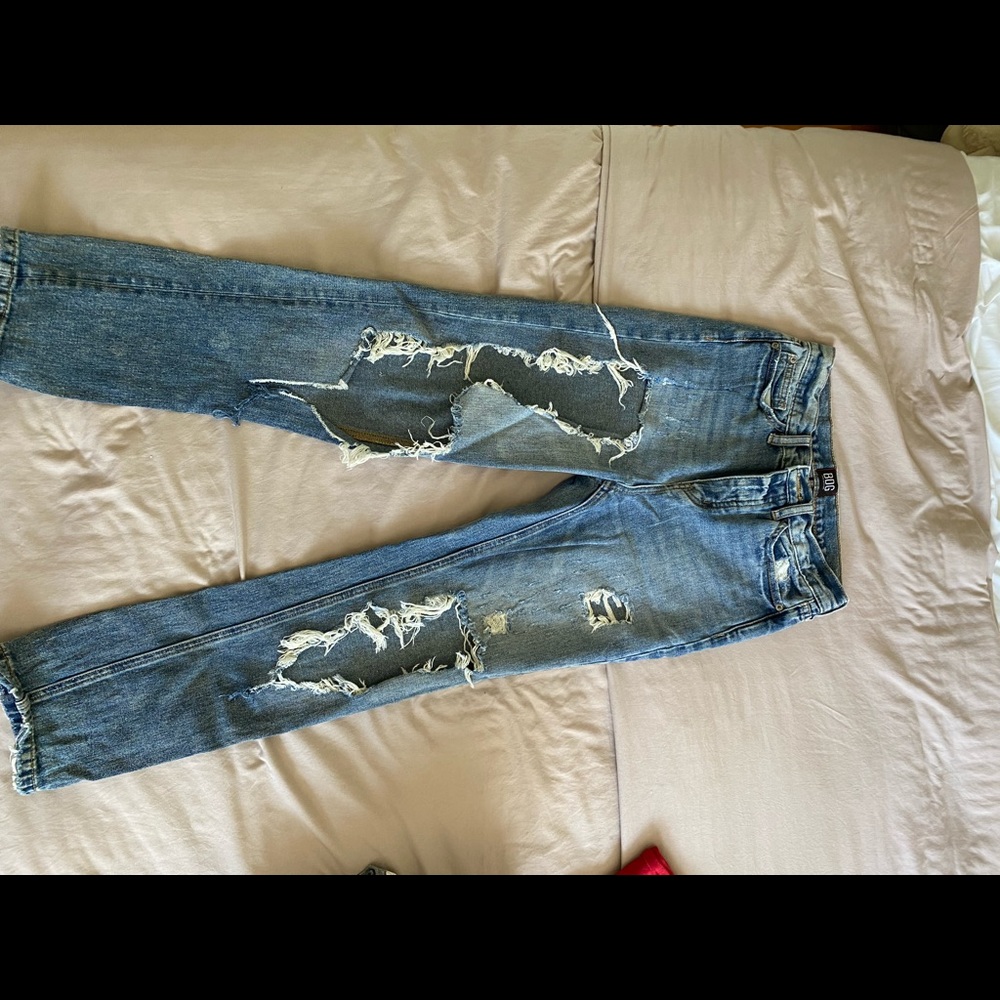 High Waisted Rip Jeans